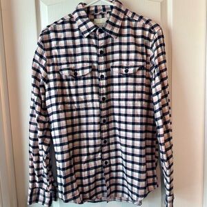 American Eagle Super Soft Flannel Shirt Men’s S Small Pink Navy White Plaid